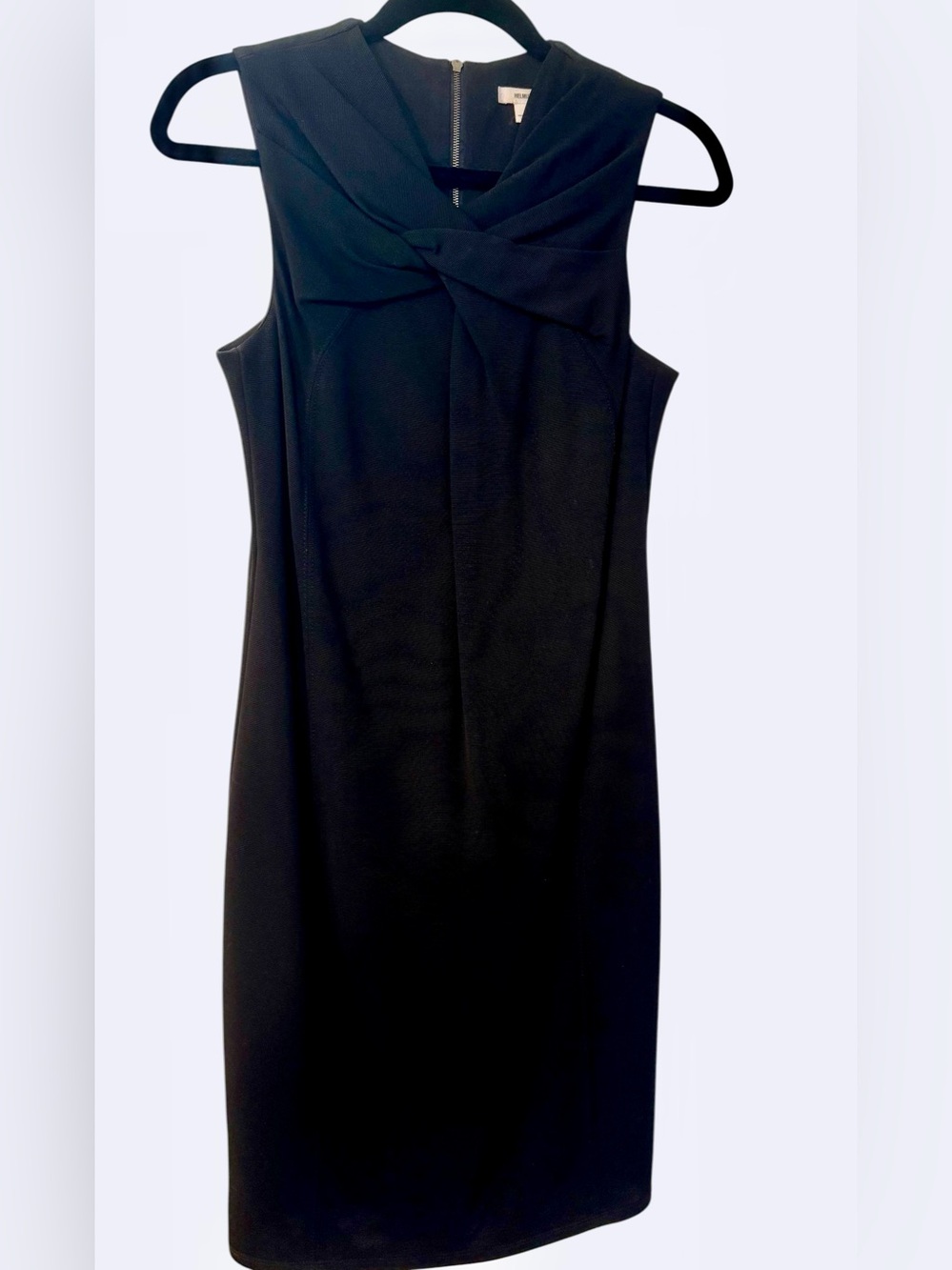 Helmut Lang Black Sheath Dress with Exposed Silver Zipper Size S